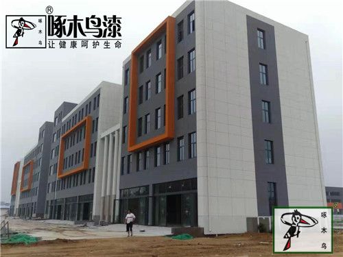 啄木鳥(niǎo)漆順之達(dá)汽車產(chǎn)業(yè)園外墻涂裝工程竣工在即